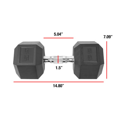 Barbell, 55Lb Coated Hex Dumbbell, Single