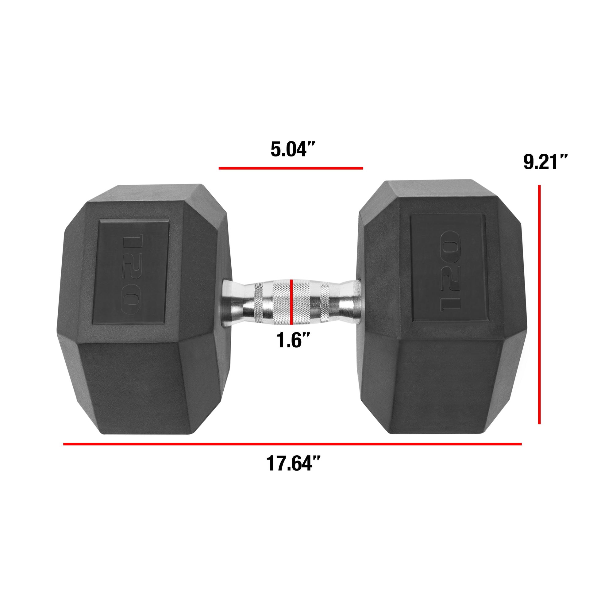 Barbell, 120Lb Coated Hex Dumbbell, Single