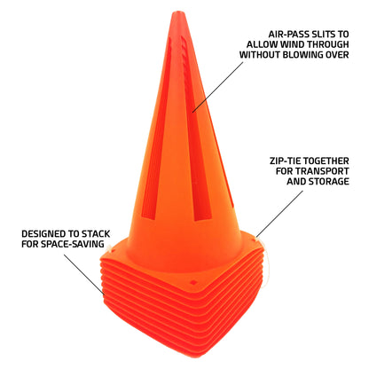 9" Orange Field Cones (10 Pack)