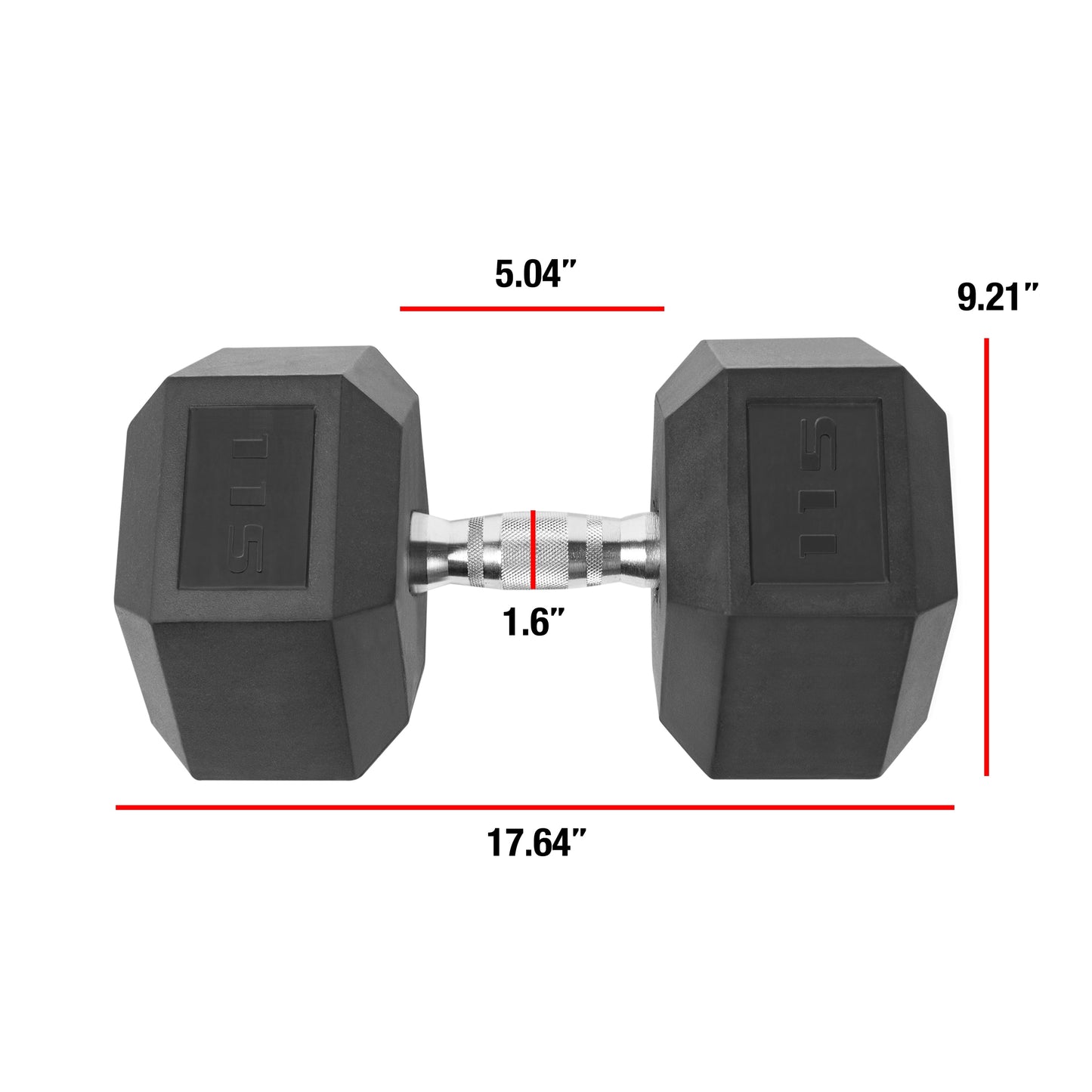 Barbell, 115Lb Coated Hex Dumbbell, Single