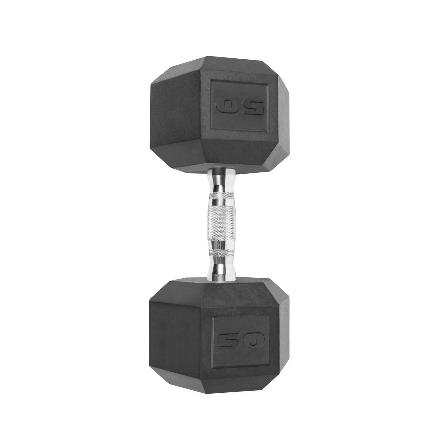 Barbell Coated Hex Dumbbell, Single, 50 Lb, Black