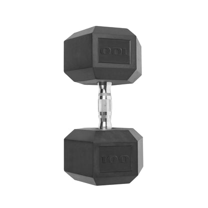 Barbell, 100Lb Coated Hex Dumbbell, Single