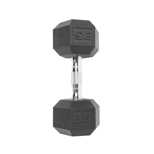 Barbell Coated Hex Dumbbell, Single 35 Lbs