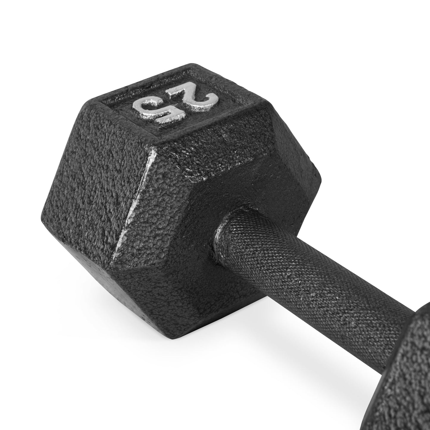 Barbell 100 Lb Cast Iron Hex Dumbbell Weight Set with Rack, Black