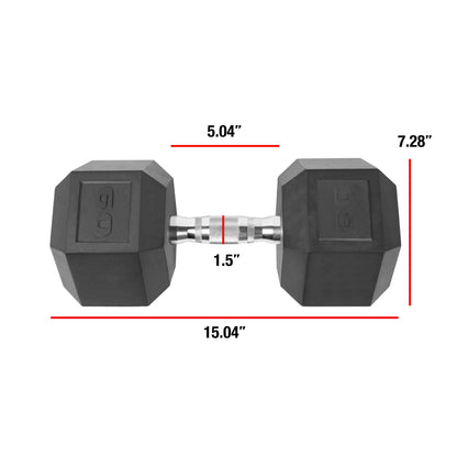 Barbell, 60Lb Coated Hex Dumbbell, Single