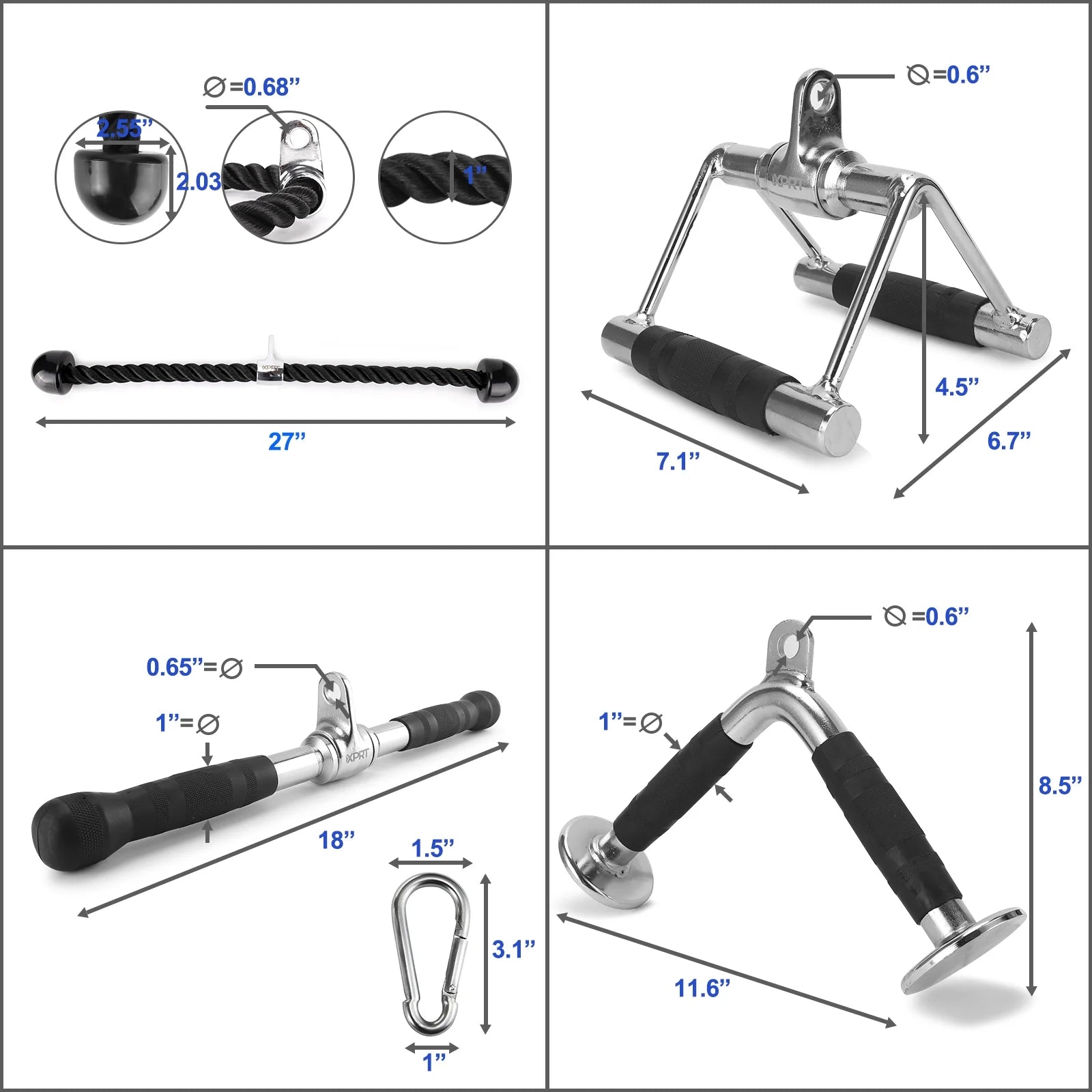 Tricep & Cable Attachment Set (5 Pack)