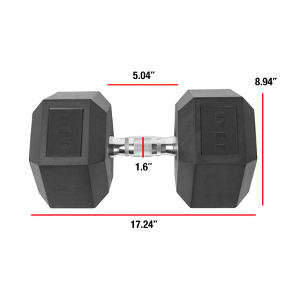 Barbell, 110Lb Coated Hex Dumbbell, Single