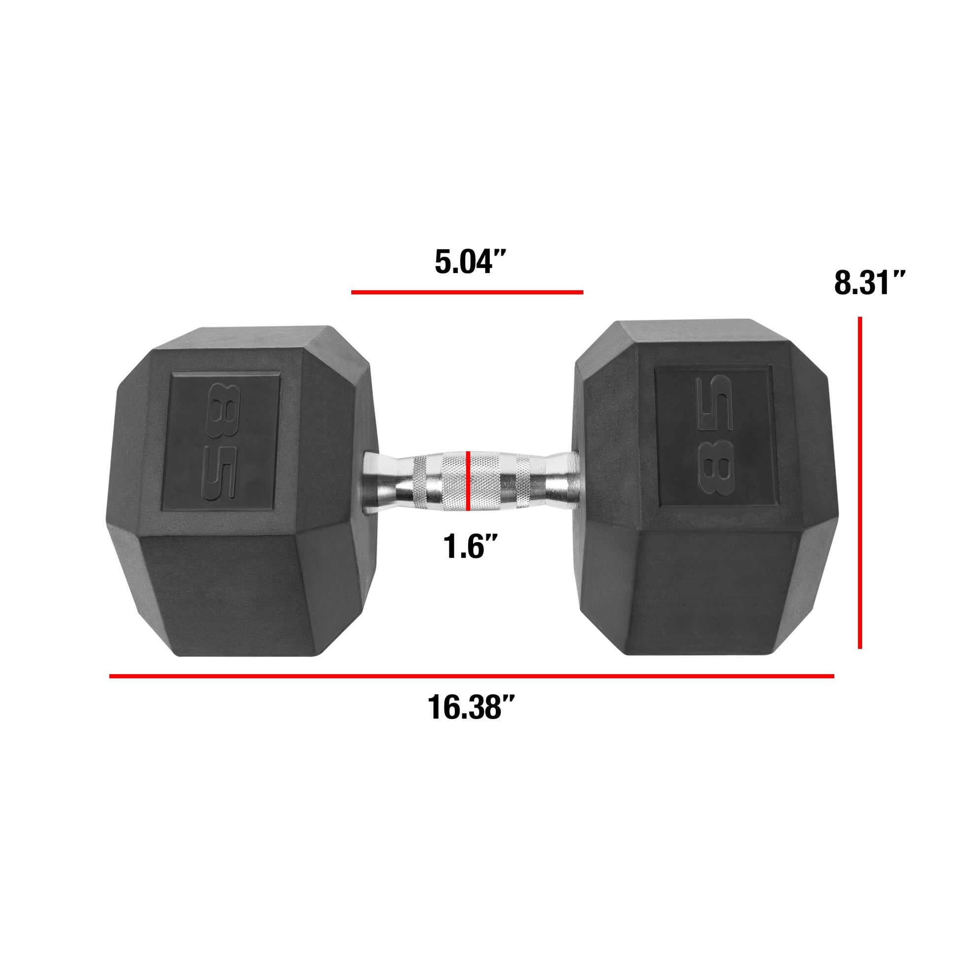 Barbell Coated Hex Dumbbell, Single 85 Lbs