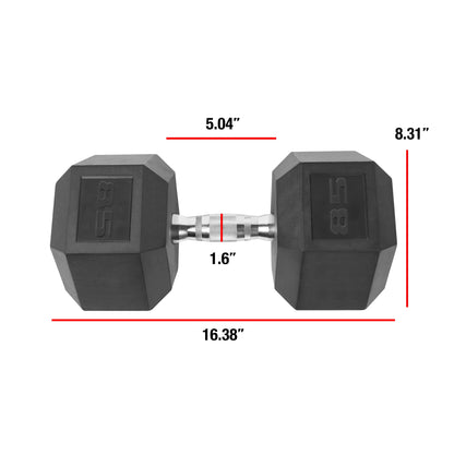 Barbell Coated Hex Dumbbell, Single 85 Lbs