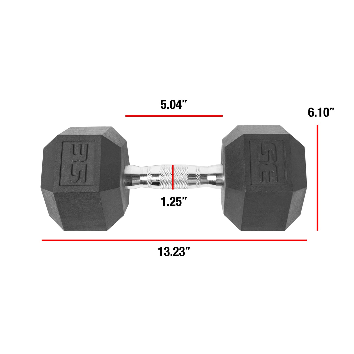 Barbell Coated Hex Dumbbell, Single 35 Lbs